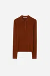 A Days March Epple Ribbed Merino Polo In Brown