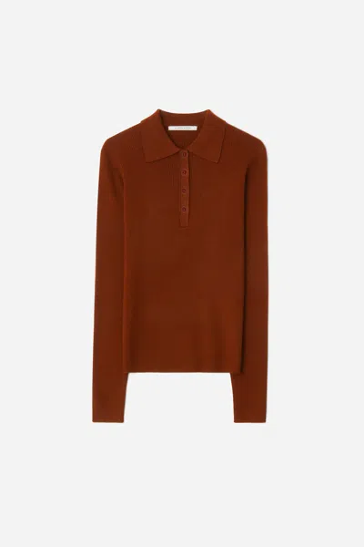 A Days March Epple Ribbed Merino Polo In Brown