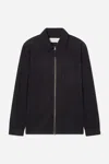 A Days March Fraser Zip Corduroy Overshirt In Black