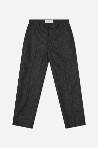 A Days March Gairloch Pinstripe Wool Trousers In Black
