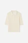 A Days March Hazel Knitted Pointelle Polo Shirt In Neutral