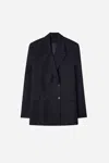 A Days March Inu Double Breasted Wool Blazer In Black