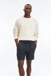 A Days March Ipu Drawstring Linen Shorts In Blue