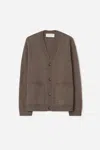 A Days March Jarrow Lambswool Cardigan In Brown
