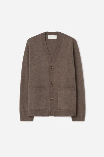 A Days March Jarrow Lambswool Cardigan In Brown