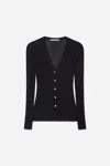 A Days March Kate Sheer Ribbed Cardigan In Black