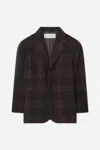 A Days March Kensington Checked Wool Blazer In Brown