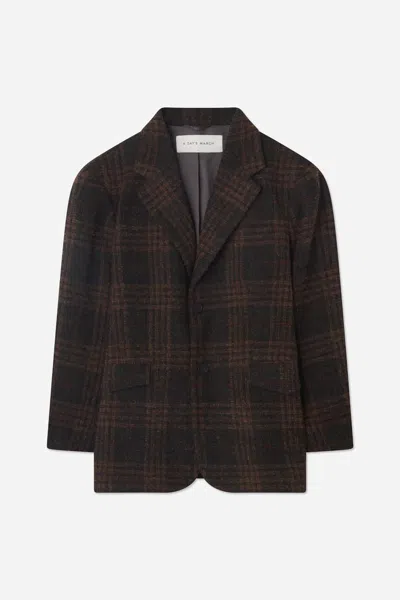 A Days March Kensington Checked Wool Blazer In Brown