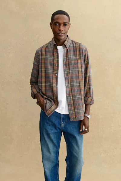 A Days March Landon Checked Flannel Shirt In Gray