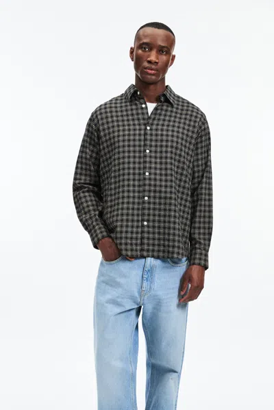 A Days March Landon Checked Shirt In Black