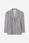 A Days March Liv Waisted Wool Blazer In Gray