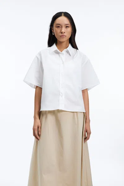 A Days March Mia Short Sleeve Poplin Shirt In White