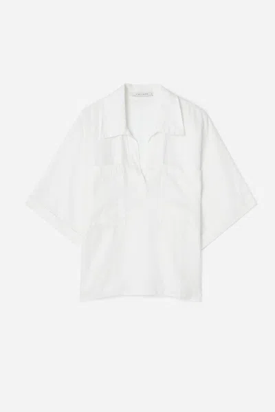 A Days March Odell Short Sleeve Linen Shirt In White