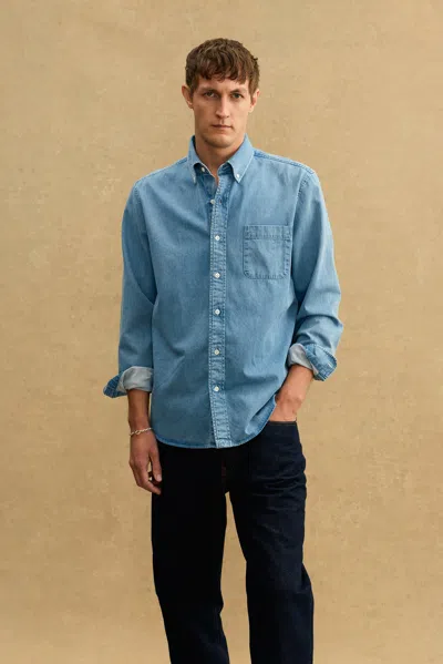 A Days March Original Button Down Denim Shirt In Blue