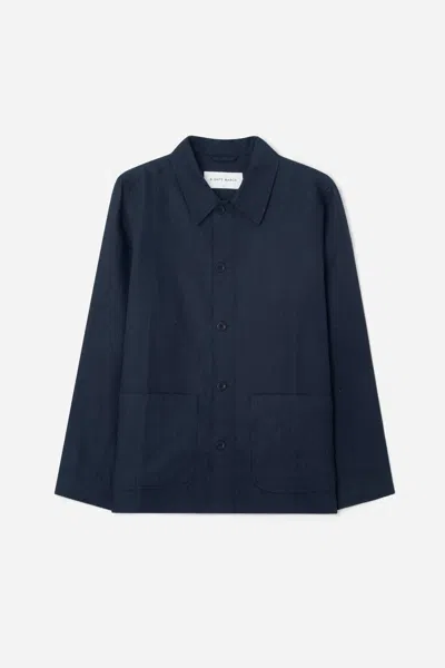 A Days March Original Overshirt - Linen In Blue