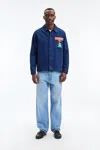 A Days March Owe Embroidered Frog Overshirt In Blue
