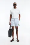 A Days March Owe Flounder Seersucker Swim Shorts In White