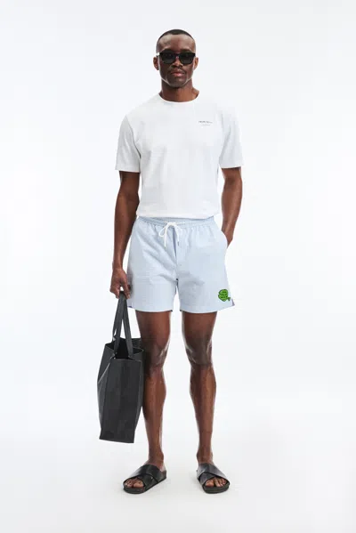 A Days March Owe Flounder Seersucker Swim Shorts In White
