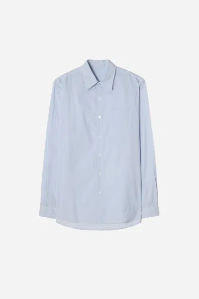 A Days March Pascal Striped Poplin Shirt In Blue
