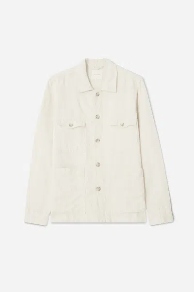 A Days March Patch Pocket Overshirt - Heavy Linen In White
