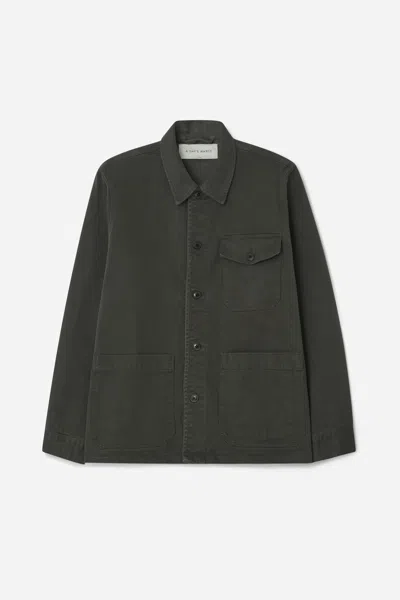 A Days March Patch Pocket Sturdy Twill Overshirt In Gray