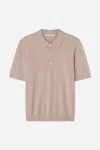 A Days March Rosehall Merino Short Sleeve Polo In Pink