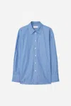 A Days March Savona Striped Poplin Shirt In Blue