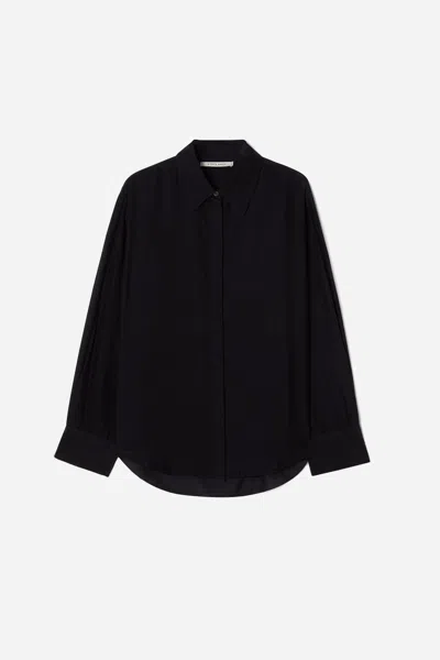 A Days March Savoy Sheer Silk Shirt In Black
