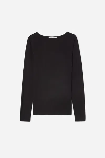 A Days March Selma Boat Neck Long Sleeve Top In Black