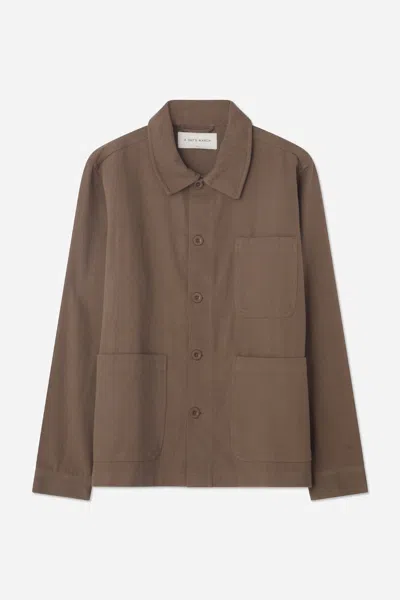 A Days March Timothy Twill Overshirt In Brown