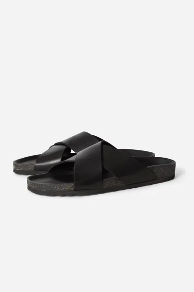 A Days March Troy Leather Sandals In Black