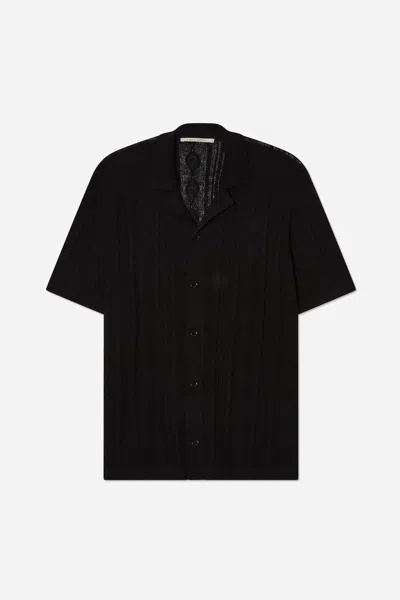 A Days March Yamu Cable Knit Polo In Black