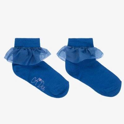 A Dee Babies' Girls Blue Cotton Socks