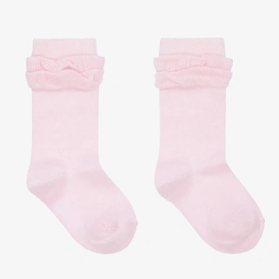 A Dee Babies' Girls Pink Cotton Ruffle Socks