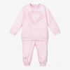 A DEE GIRLS PINK COTTON TRACKSUIT