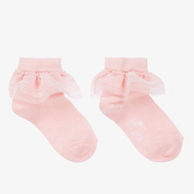 A Dee Babies' Girls Pink Tulle Ruffle Socks