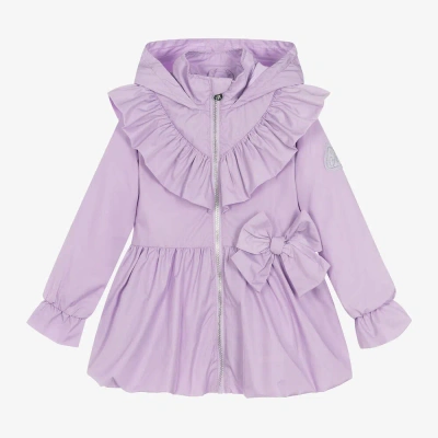 A Dee Kids' Girls Purple Bow Hooded Coat