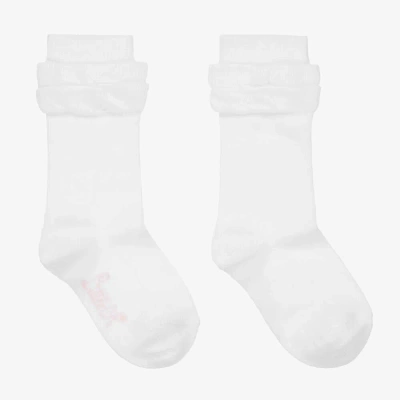 A Dee Babies' Girls White Cotton Ruffle Socks