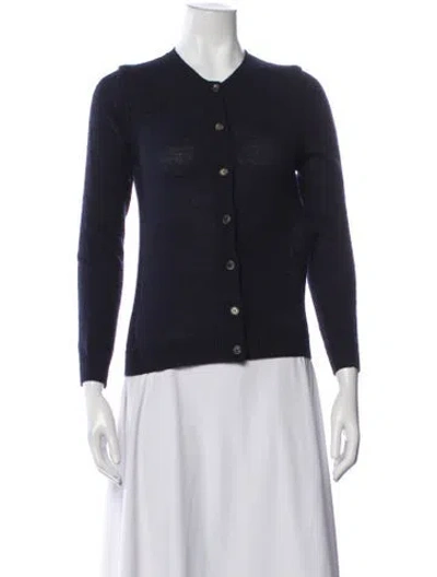 Pre-owned A Detacher Baby Alpaca Crew Neck Sweater In Blue
