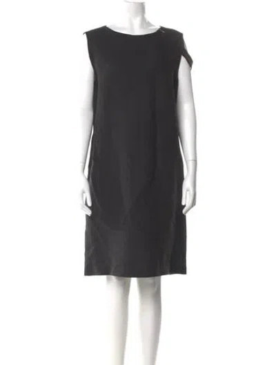 Pre-owned A Detacher Bateau Neckline Knee-length Dress In Gray