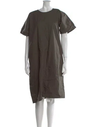 Pre-owned A Detacher Crew Neck Knee-length Dress In Brown