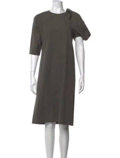 Pre-owned A Detacher Crew Neck Knee-length Dress In Gray