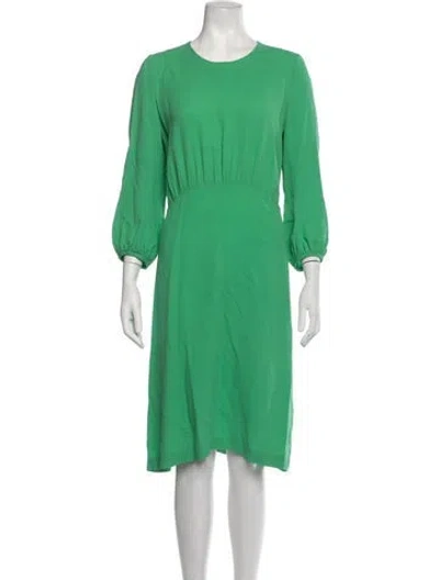 Pre-owned A Detacher Crew Neck Knee-length Dress In Green