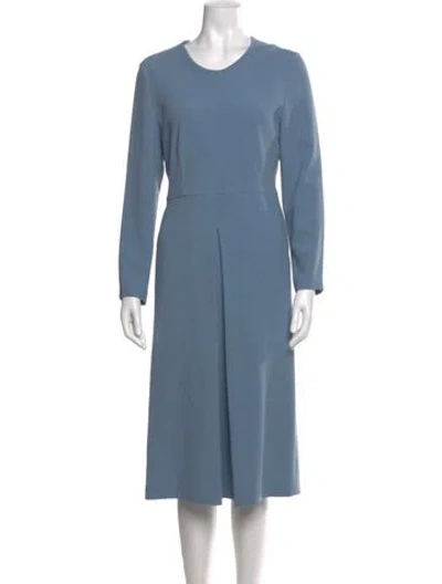 Pre-owned A Detacher Crew Neck Midi Length Dress In Blue