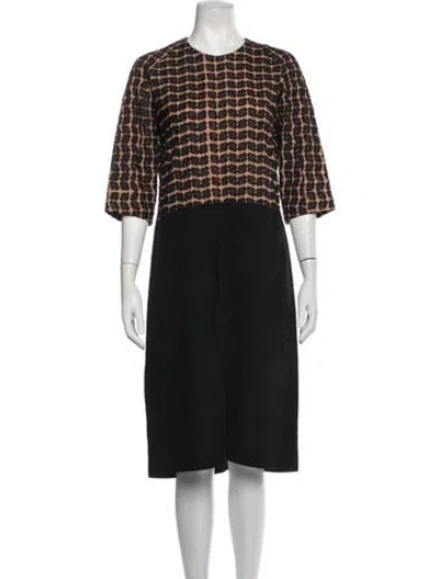 Pre-owned A Detacher Floral Print Knee-length Dress In Black