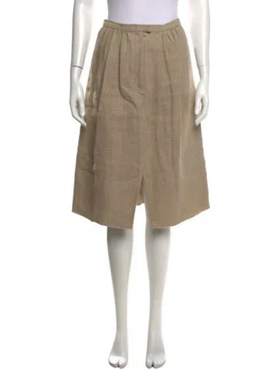 Pre-owned A Detacher Linen Midi Length Skirt In Neutral