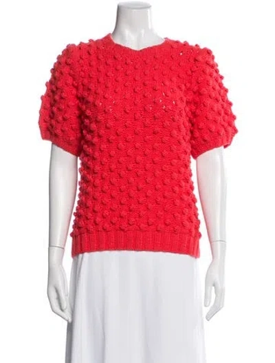 Pre-owned A Detacher Patterned Crew Neck Sweater In Pink