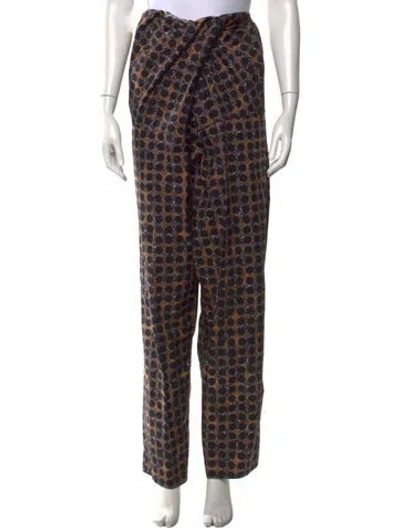 Pre-owned A Detacher Patterned Wide Leg Pants In Black