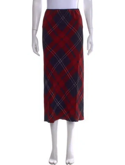 Pre-owned A Detacher Plaid Print Long Skirt In Red