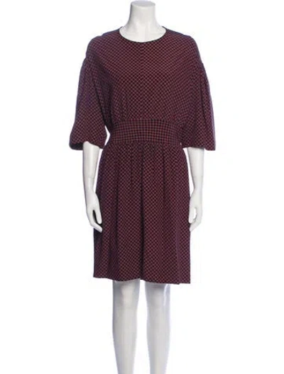 Pre-owned A Detacher Plaid Print Midi Length Dress In Black